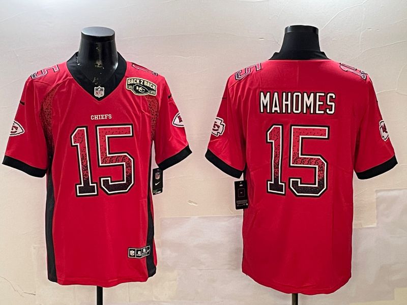 Men Kansas City Chiefs #15 Mahomes Red 2025 Nike Drift Fashion Color Rush Limited NFL Jersey style 5